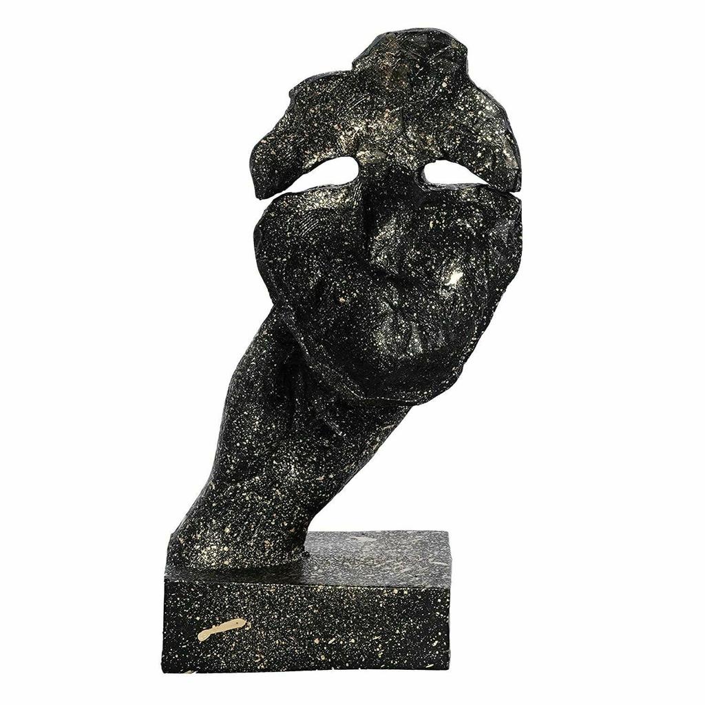 Handmade Modern Thinking Human Face Sculptures Colour Golden For Decor 9 Inch IQN2267