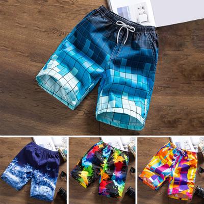 Coole elastische taille diep kruis print ademende heren badmode voor volwassen trunks