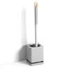 Wall-Mounted Punch-Free Toilet Brush with Base Holder, Long Handle & High-Quality Plastic