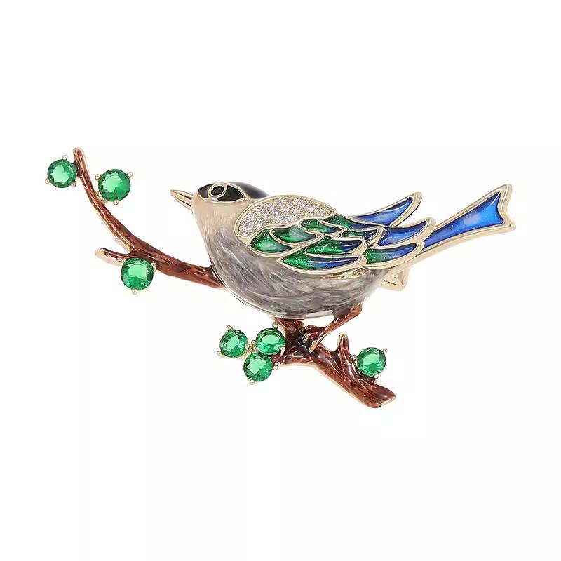 Exquisite chinesische Elster Emaille Brosche für Frauen - Elegante Vogel Anstecknadel, 2025 Trend