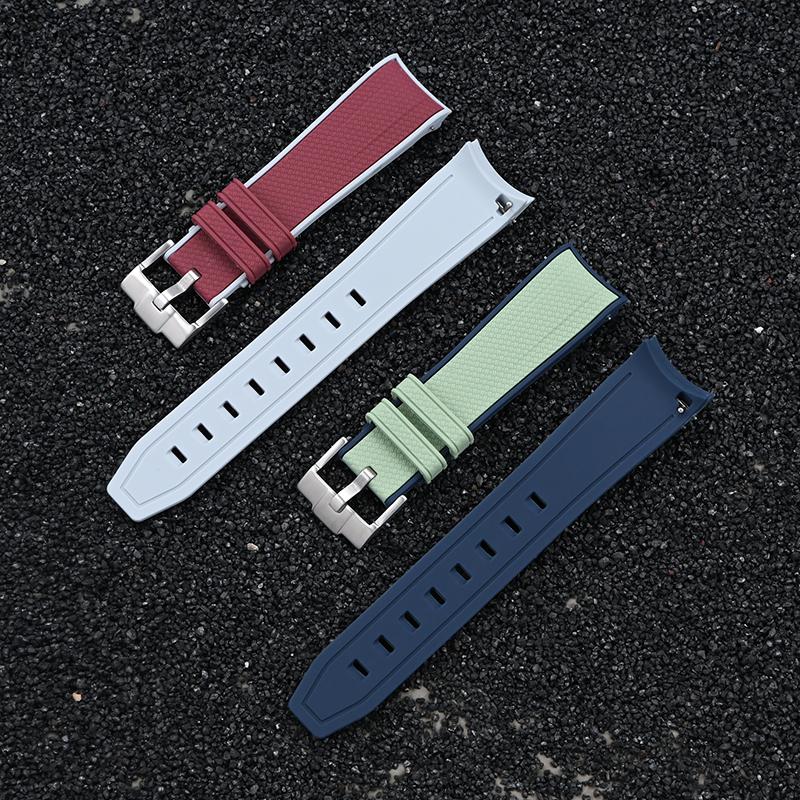 Quick Release Cerved 20mm Watch Strap For OMEGA X Swatch MoonSwatch Band Soft Rubber Wristband Silicone Man Women‘s Bracelet