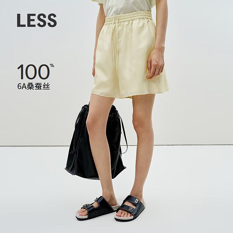 LESS 2025 Summer Silk Loose Straight Shorts S