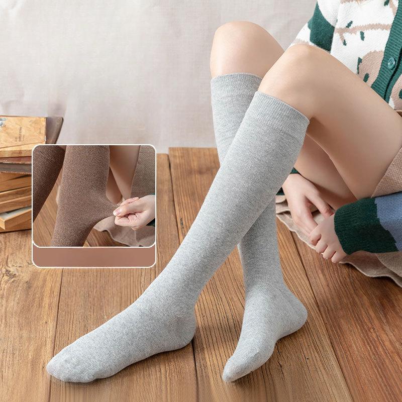 Pressure Slimming Calf Socks, Strong Pressure Shaping Long Tube Socks, Women's Mid-tube Autumn and Winter Trendy High Tube Solid Color Cotton Socks