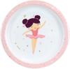 Lot vaisselle - FUN HOUSE - DANSEUSE BALLERINE - Assiette creuse Ø16 cm, plate Ø22 cm, verre 220 ml et peluche musicale 40 cm