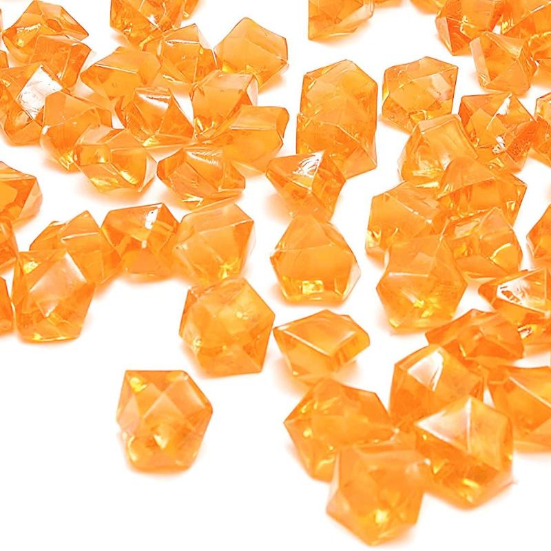 150 PCS Fake Diamonds Plastic Ice Cubes Acrylic Clear Ice Rock Diamond Crystals Fake Ice Cubes Gems