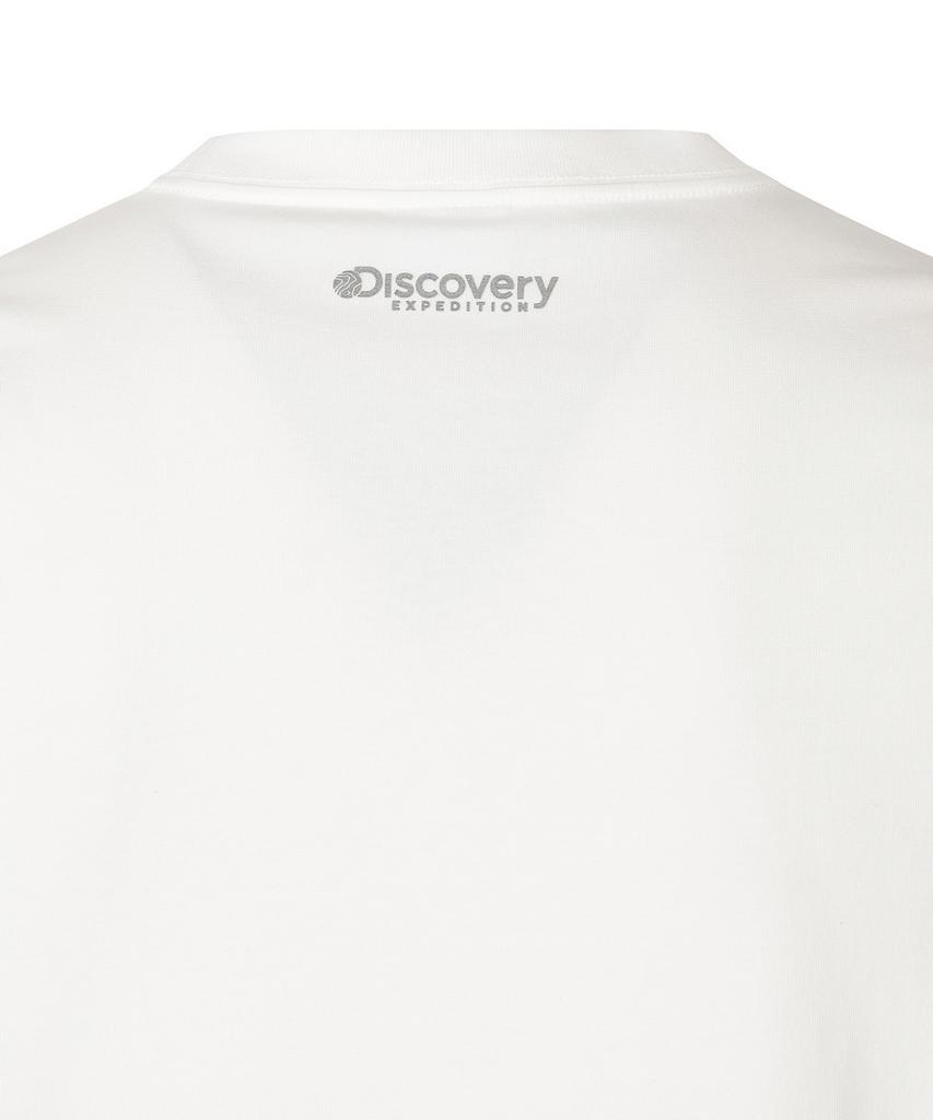 DISCOVERY EXPEDITION Uni Freshvent Collage Lettering Short Sleeve T-Shirt (White)