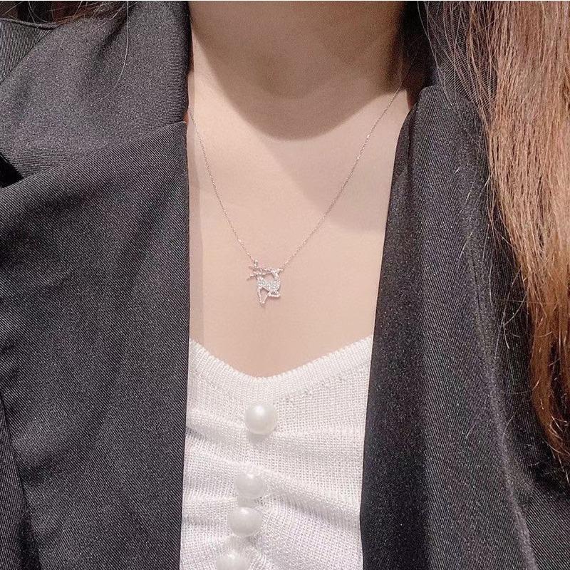 

Ожерелье Олень Ожерелье Серебряное Ожерелье Женский Темперамент Ниша Свет Роскошь Модный Цвет Серебряная Ключичная Цепочка