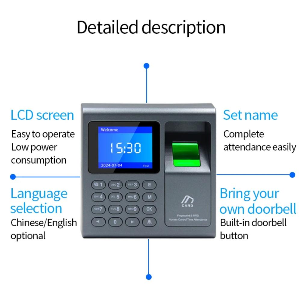 Mini Biometric Fingerprint Access Control 125khz RFID Reader 1000 User USB Time Recorder Attendance Employee Terminal