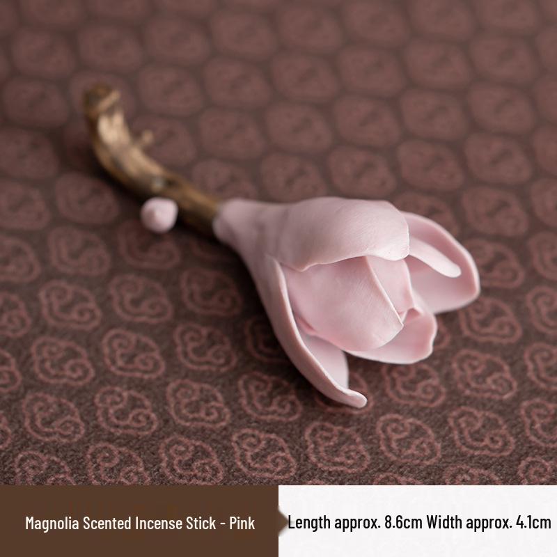 Handmade Ceramic Flower-Shaped Incense Holder for Magnolia Scented Sticks - Zen Home Decor Sandalwood & Agarwood Burner
