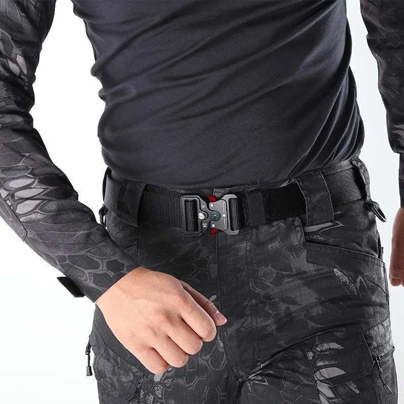 Genuine Tactical Belt Quick Release Outdoor Military Belt Soft Real Nylon Sports Accessories Men And Women Black Belt