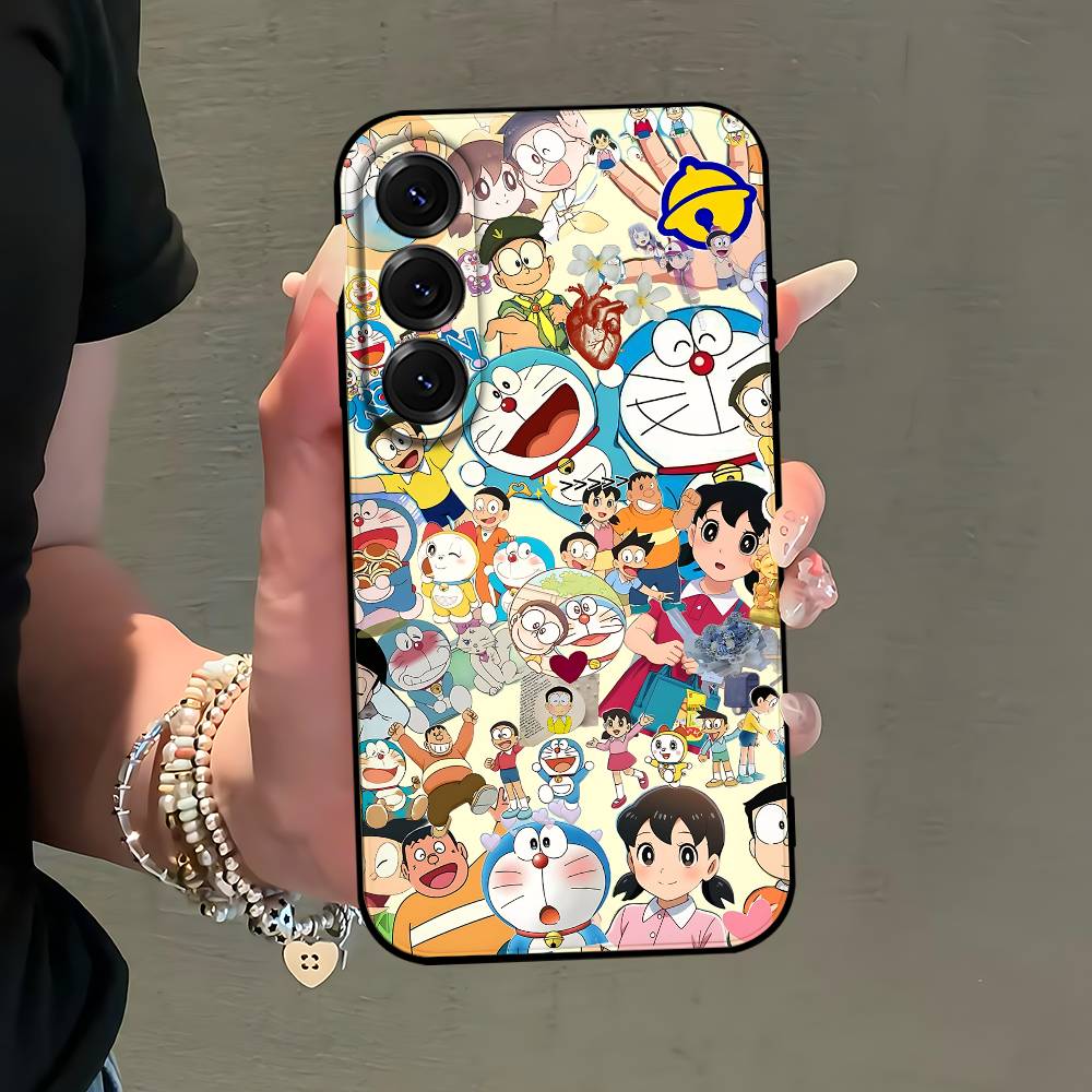 Anime D-DoraemonS-M Phone Case Silicon Phone Case For Samsung S24, S25 S22,S30,Note20,Lite,Ultra,Shockproof, Black,Case