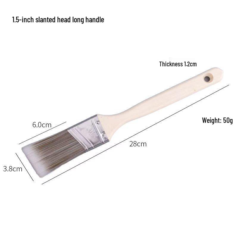 Traceless Cross-Slanted Edge Paint Brush: Hog Bristle, Flat Design for Water-Based and Wall Corner Latex Paints