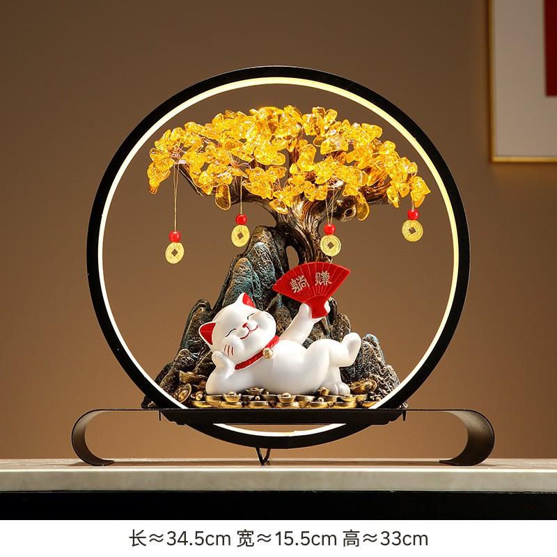 Resin Lucky Cat Figurine Decor Living Room TV Cabinet Entryway Home Decoration Modern Minimalist Housewarming Gift