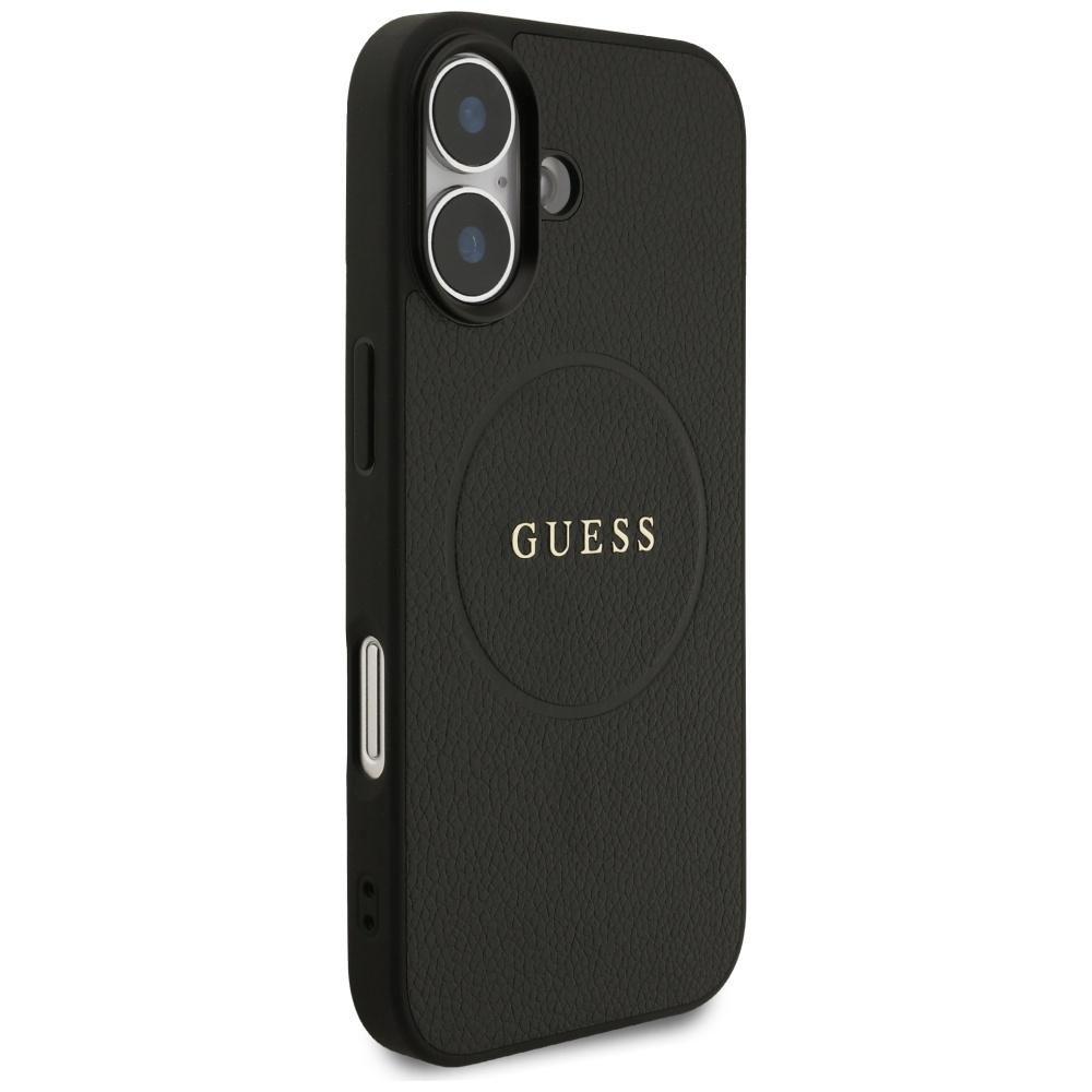 Guess Grained Ring MagSafe case for iPhone 17 black