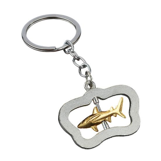 

Ocean-Themed Keychain Rotatable Seashells Sharks Seahorses Turtles Zinc Alloy Key Ring Pendant Backpack Bag Purse Charm