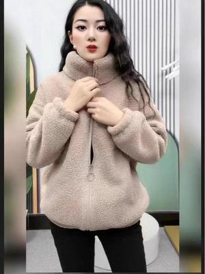 Midlife Women's Stylish Winter Lamb Wool Fleece Coat - Fashionable, Warm Velvet Cotton Jacket