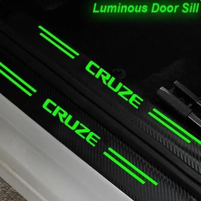 Luminous Car Door Sill Scuff Plate Waterproof Stickers For CRUZE Rear Trunk Bumper Anti-Scratch Protective Decals