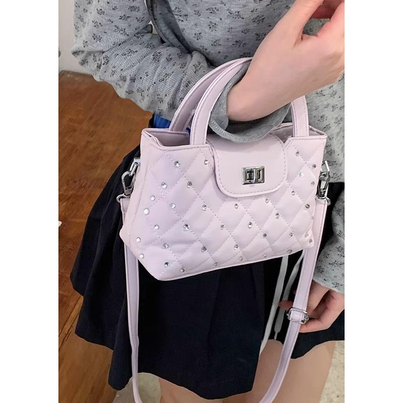 Summer portable small bag women's 2025 new trendy fashion small fragrant style diamond bag versatile shoulder bag messenger bag