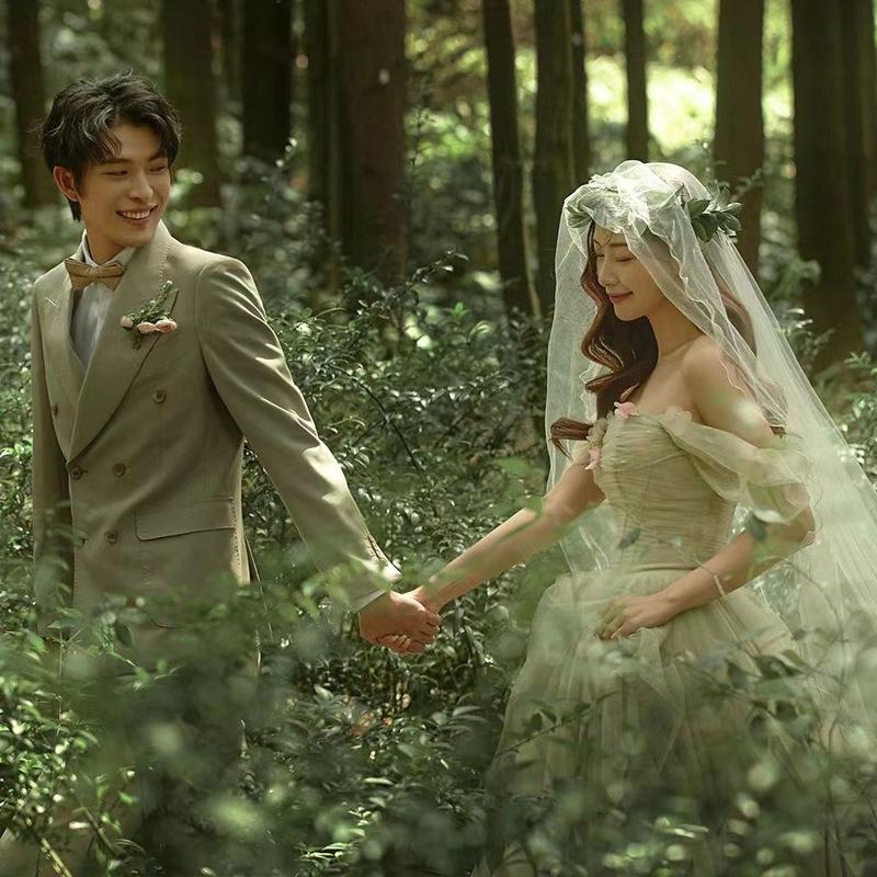 Light Wedding Dress, Couple Dress, Mori Fairy Color Gauze Skirt
