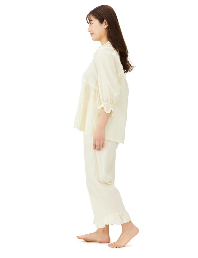 Pyjama-Set Baumwolle Cut Dobby Setup Creme [Narue] Damen