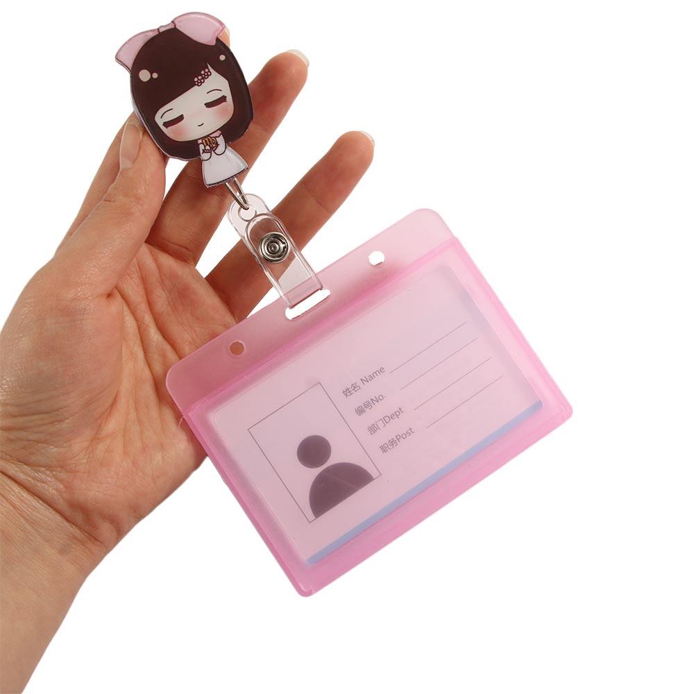 ID Card Aluminum Card Holder Clip Nurse Doctor ID Badge Holder Name Card Holder Retractable Badge