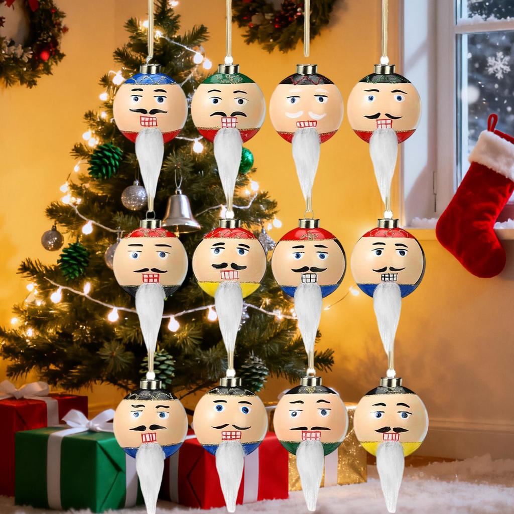 Weihnachtsbaum-Anhänger mit 12 verschiedenen Ausdrücken Weihnachts-Kugel-Schmuck Glas-Anhänger Weihnachten Wiederverwendbares Blasen-Anhänger-Set