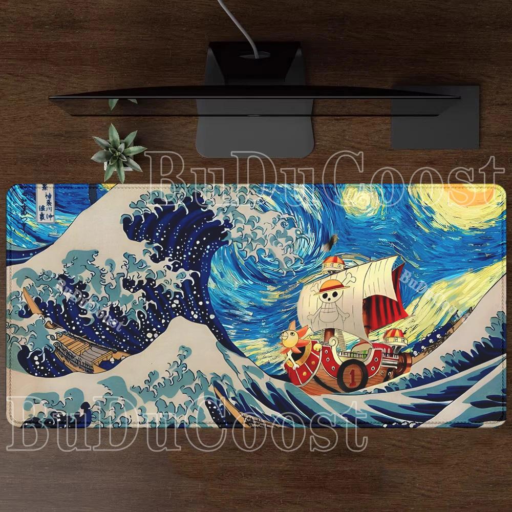 Luffy Roronoa Zoro One Piece Gaming XXL Mouse Pad anime HD printing Mousepad PC Keyboard overlock Non-Slip base Office Desk Mat