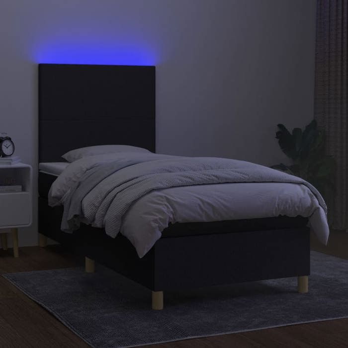 Maison Exclusive - Bettlattenrost mit Matratze und LED Schwarz 80x200cm Stoff