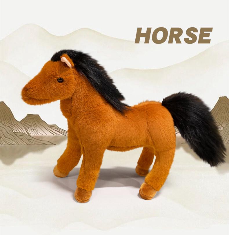 Jucărie de pluș cal transfrontalier: Păpușă Ponei Activitate Zoo & Ornament de Casă Cadou pentru Copii