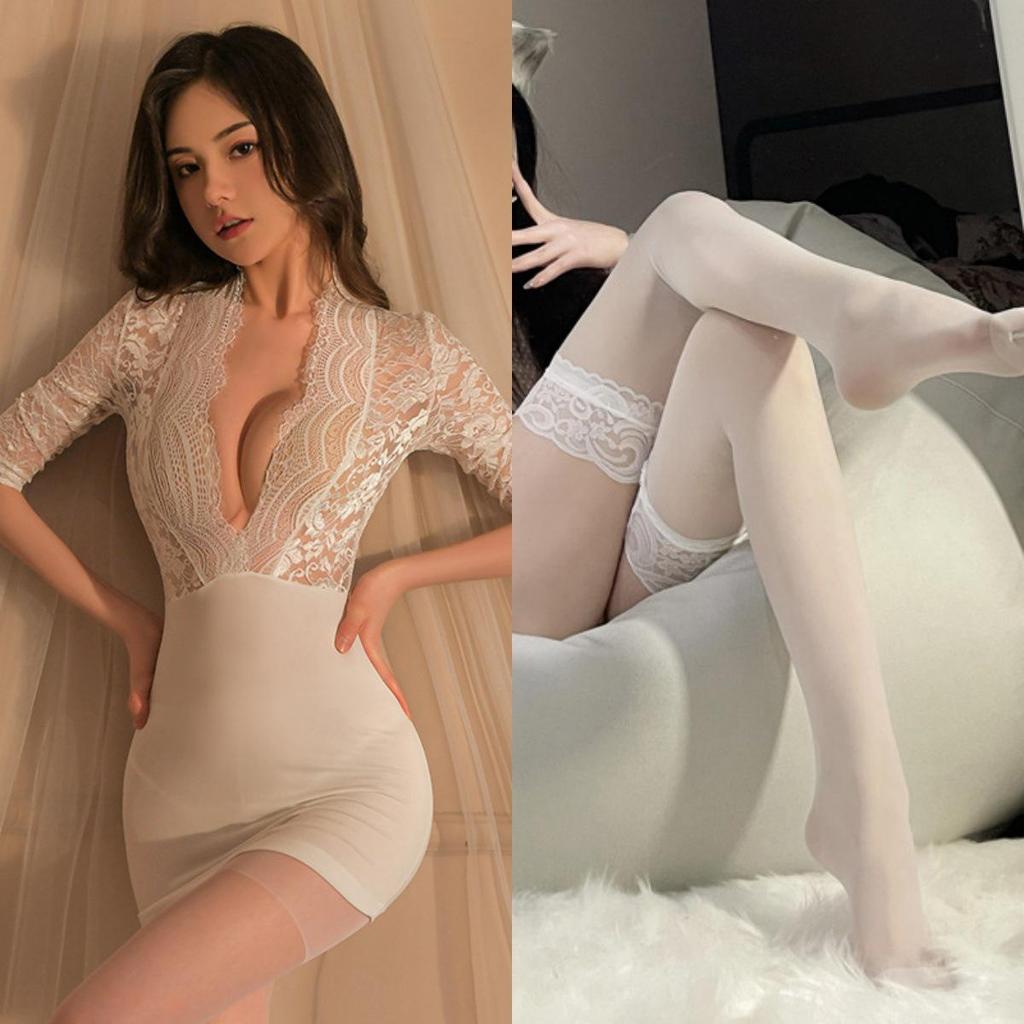 Sexy Lingerie: Naughty Secretary Uniform Nightgown - Passionate Battle Robe for Plus Size Women