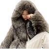 Autumn and Winter New Women's Fur Coat Imitation Fox Fur Long-Cut Coat Fashion Hooded Coat Winter Trench Coat