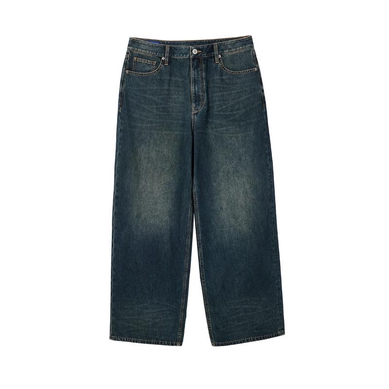 JACK&JONES Men's Wide Leg Washed Multi-pocket Jeans