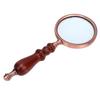 10X Magnifying Glass with Wooden Handle Bronze Color Frame Handheld Magnifier for Reading Inspection Decoration