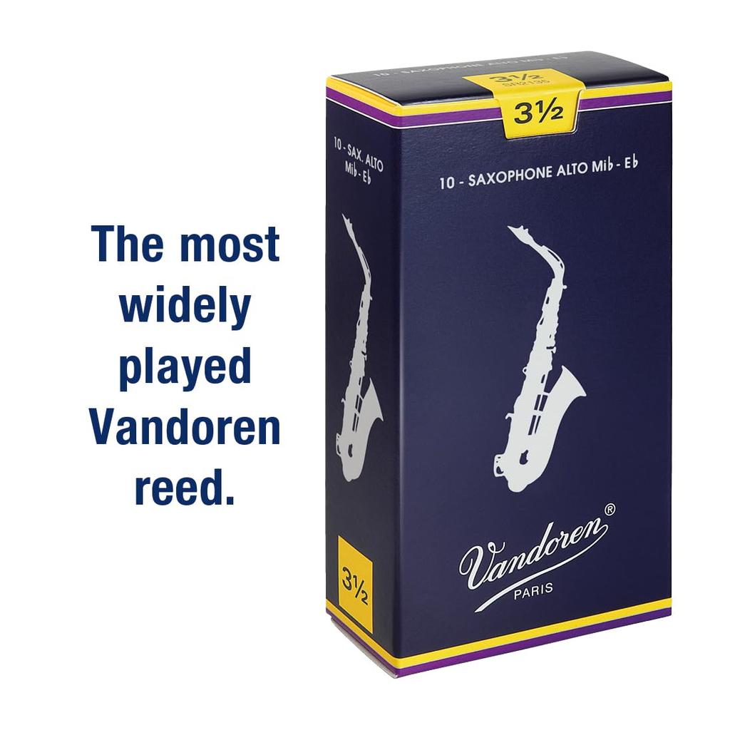 Vandoren Alto Saxophone Reed Traditional 3-1/2