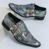 Nowa Moda Męski Urok Zielone Złoto Szpiczaste Lustrzane Skórzane Buty Wężowa Skóra Męskie Wizytowe Ślub Studniówka Powrót do Domu Mokasyny Obuwie