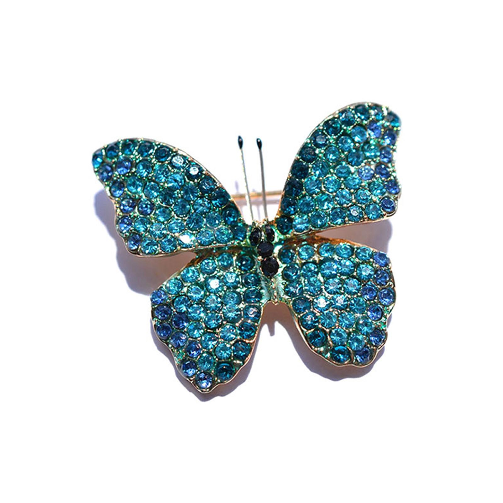 

Бриллиантовая бабочка брошь шарф свитер аксессуары One Size зелёный