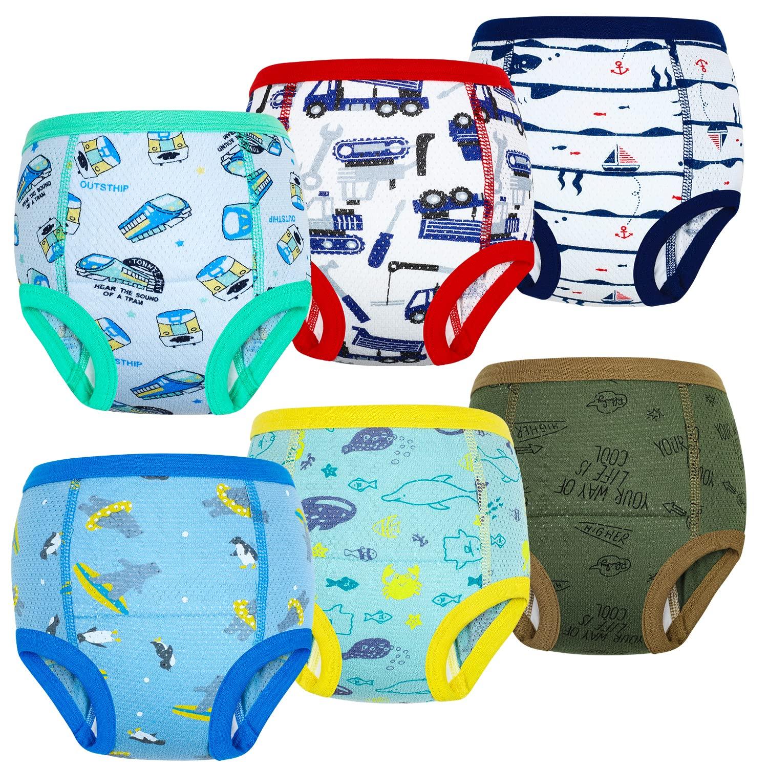 

MooMoo Baby Летние тренировочные сетчатые водонепроницаемые штанишки для приучения к туалету для малышей, милые животные, размер 90, трикотажные, 6-слойные, впитывающие, дышащие, зелёный