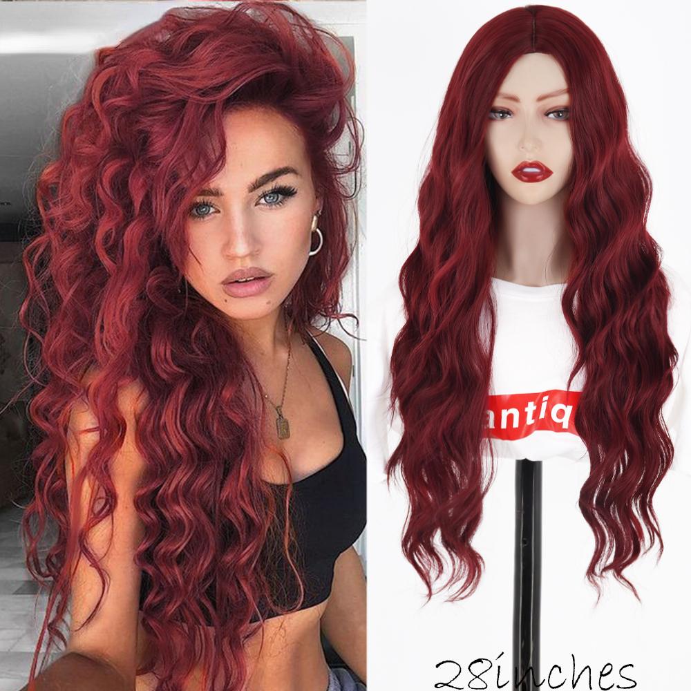 

MISS WIG Блондинка Коричневый Длинный парик из синтетического волокна с волнистыми волнами без челки Цвет омбре Натуральный длинный волнистый парик для женщин CN