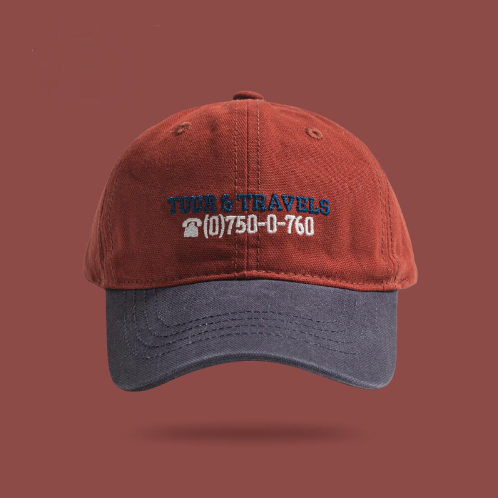 Men's Vintage American Embroidered Cotton Baseball Cap, Sun Protection Breathable Classic Design, For Men Outdoor Daily Use
