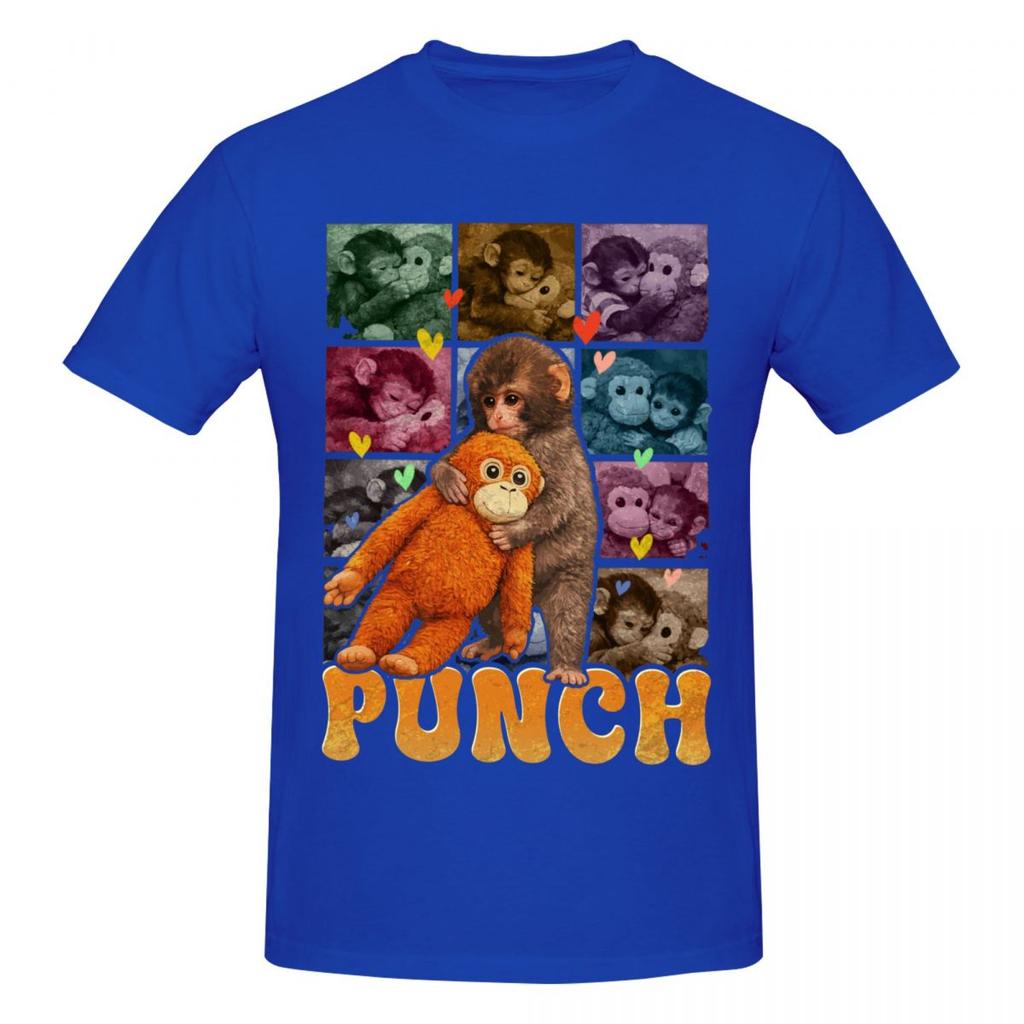 Unisex Sad Monkey Punch Meme With An Orange Toy Trendy T Shirt Streetwear Oneck Cotton Shirts