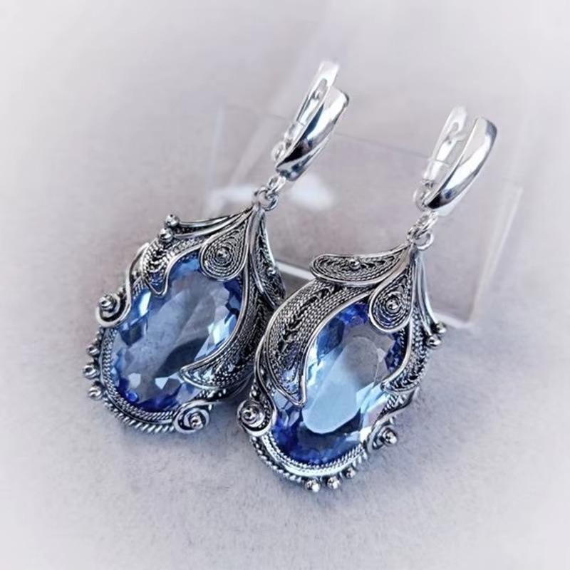 New Classic Fashion Blue Zircon Women's Creative Earrings Jewelry