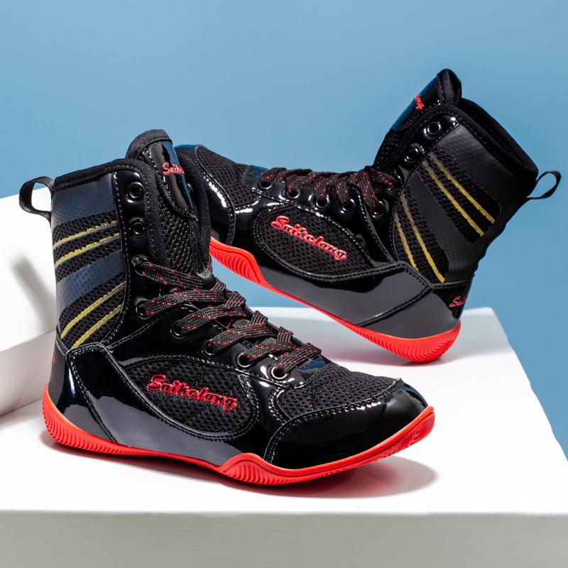 Men's and Children's High Top Wrestling and Boxing Shoes for Indoor Training