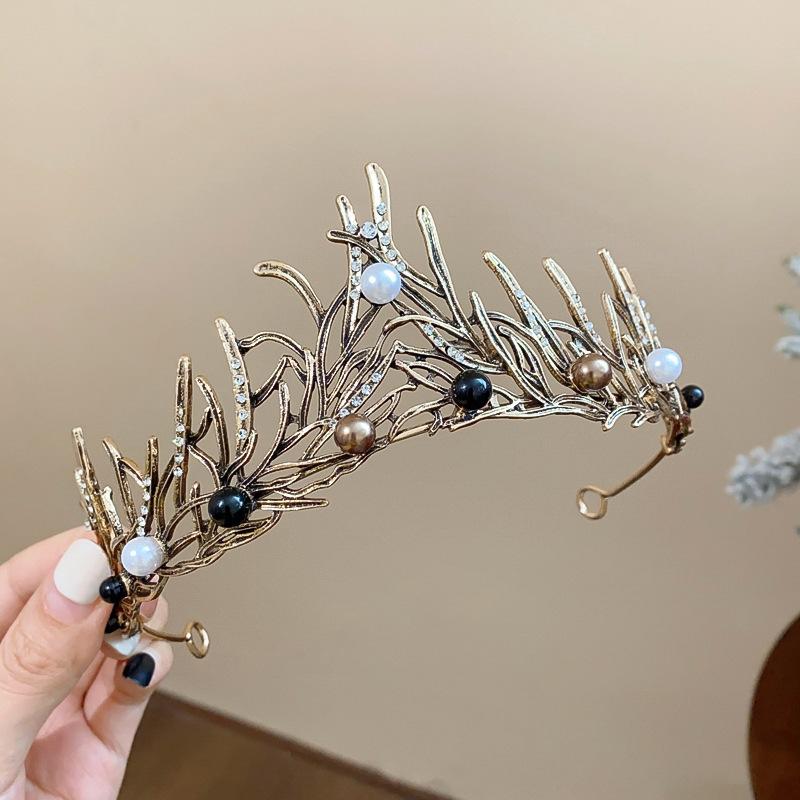 Super flash full diamond princess queen crown headband bride wedding banquet crown light luxury high-end temperament hair accessories woman
