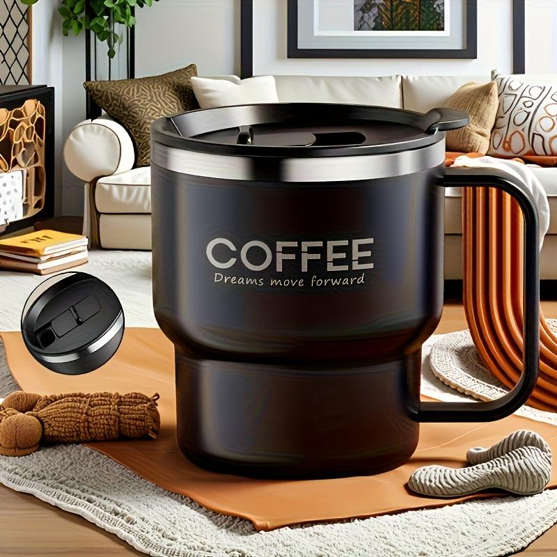 304 Stainless Steel Coffee Mug with Lid Double-Wall Travel Cup Spill-Proof & Leakproof Elegant Coffee Cup