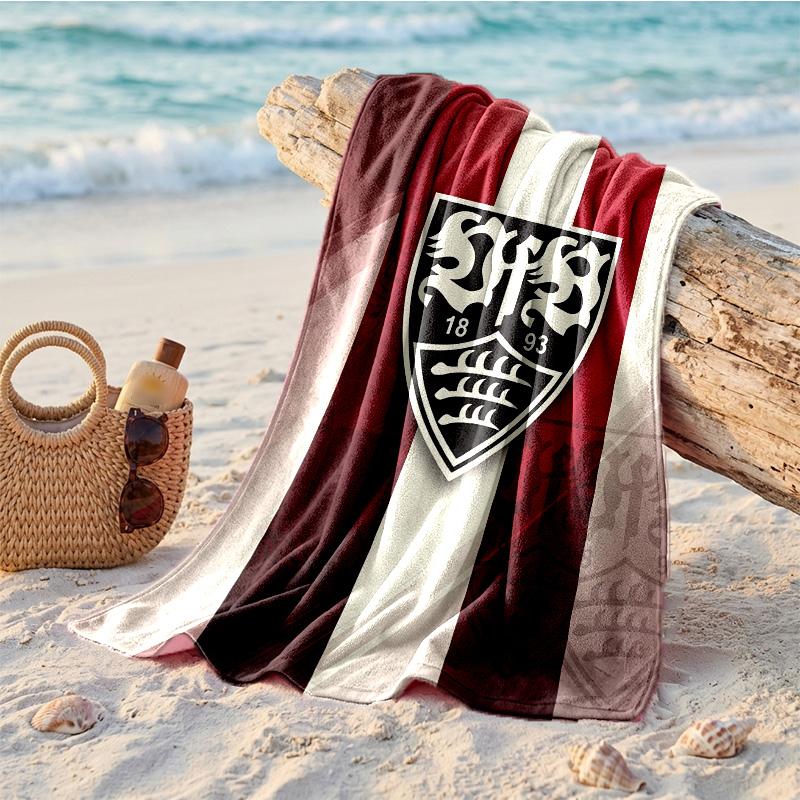 Asciugamano da Spiaggia Morbido ad Asciugatura Rapida Tema VfB Stuttgart?Asciugamano Asciutto Per Vacanze Estive Al Mare Nuoto