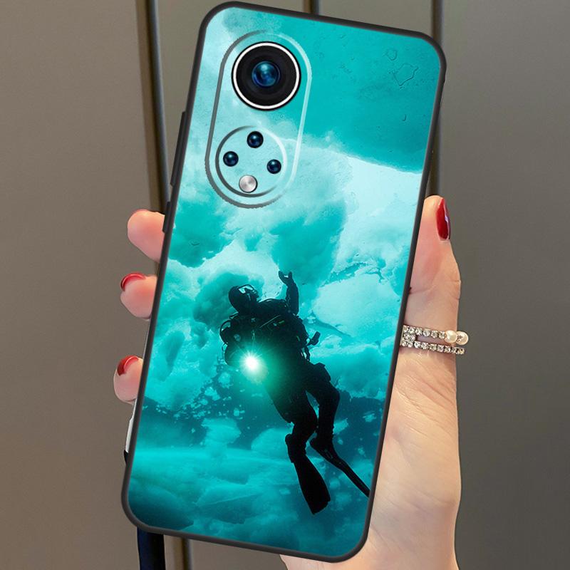 Scuba Diving Diver For Huawei P30 Pro P20 P40 Nova 5T 9 P Smart Z 2021 Case Coque For Honor 8X 9X 10i 50 Lite