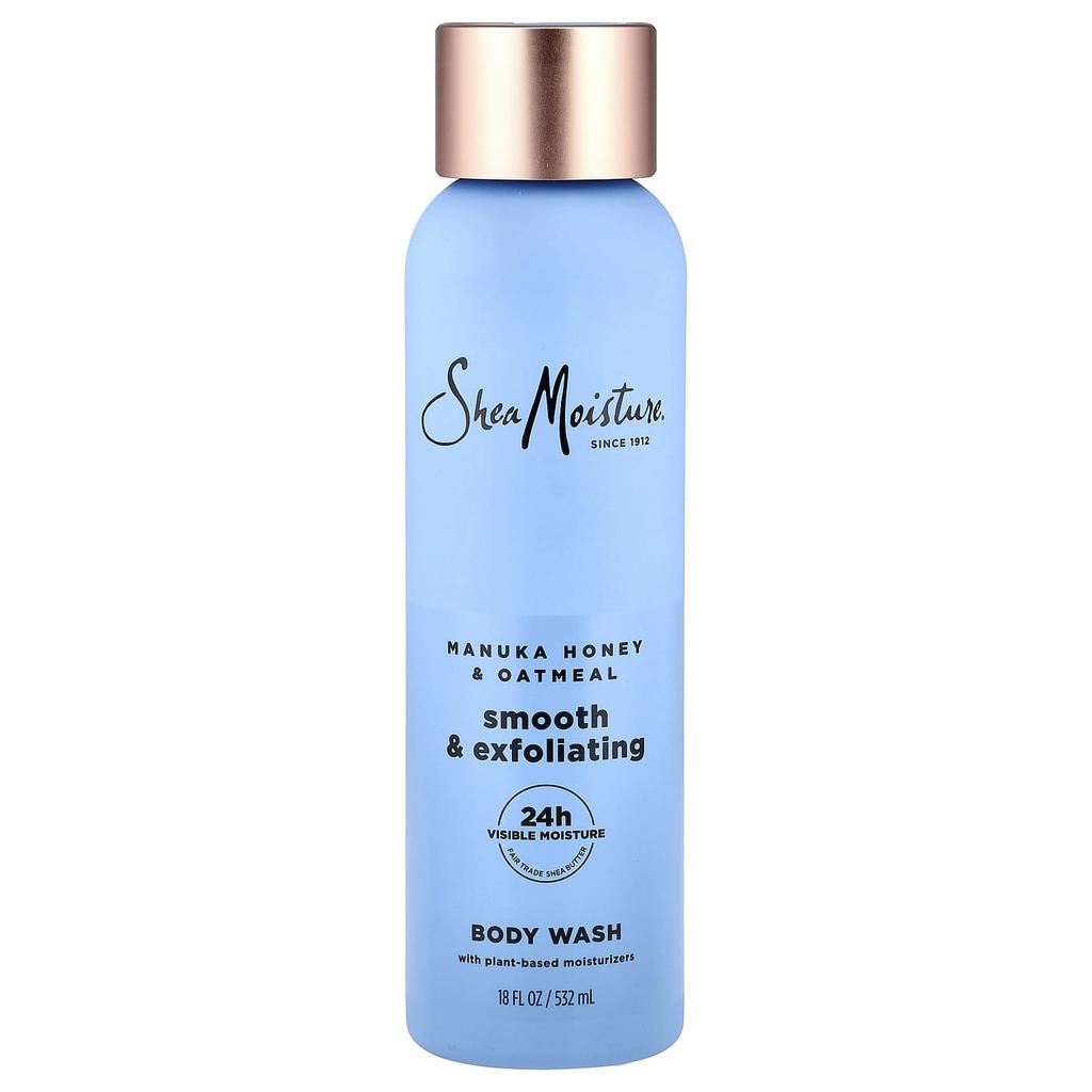 SheaMoisture Smooth & Exfoliating Body Wash, Manuka Honey & Oatmeal, 18 Fl Oz (532 Ml)