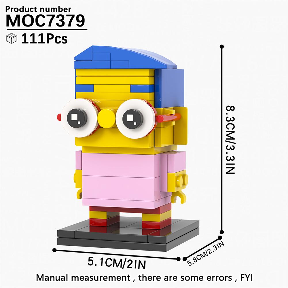 MOOXI Simpson Brickheadzed DIY Diorama Assembly Model Kit For Adults Building Blocks Set Children Toy MOC Bricks Montessori Gift