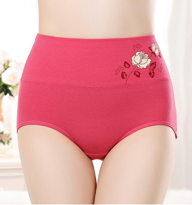 4 Teile/los Plus Größe Unterwäsche Frau Hohe Taille frauen Höschen Hohe Aufstieg Reine Baumwolle Kurze Atmungsaktive Panty Unterhose für damen