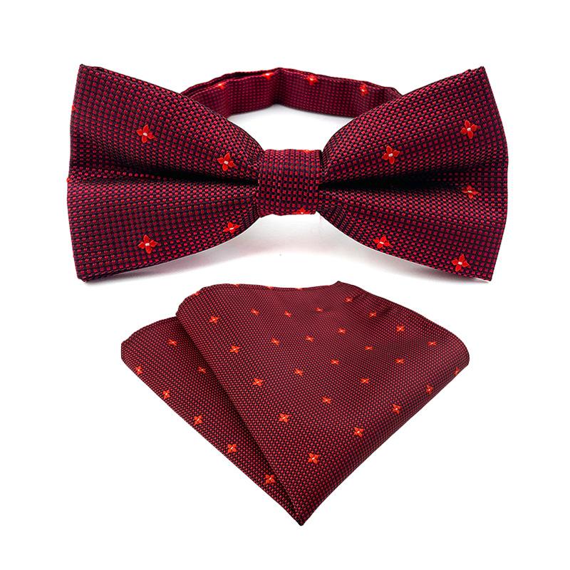 Bow Tie Plus Pocket Towel Set, Groom'S Wedding Bow Tie.